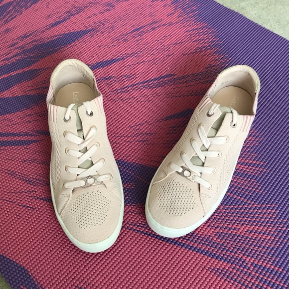 Pink Knit Perforated Lace Up Sneakers - Picture 5 of 8